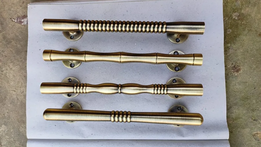 Antique brass pull handles